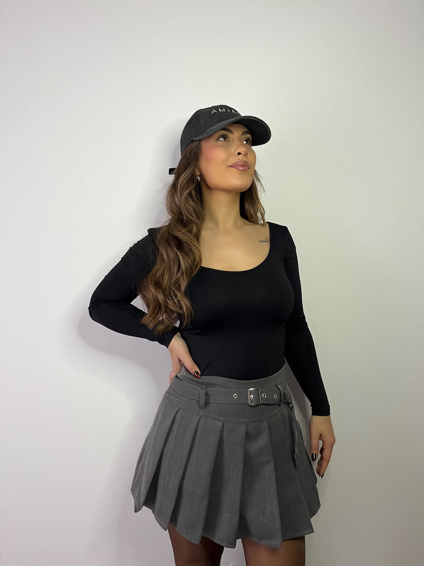 JUPE-SHORT NINA GRISE