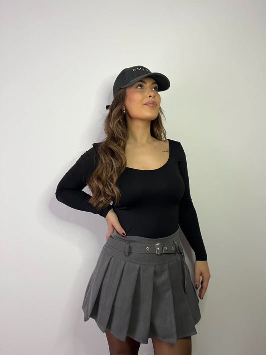 JUPE-SHORT NINA GRISE